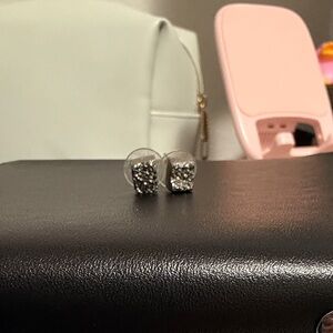 Silver Rock-style Stud Earrings